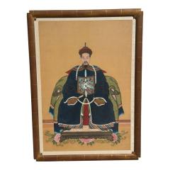 Antique Qing Dynasty Chinese Male Ancestor Portrait Painting - 4512780
