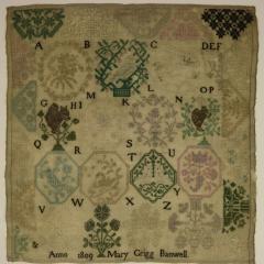 Antique Quaker Sampler 1809 Mary Grigg Banwell - 4814425