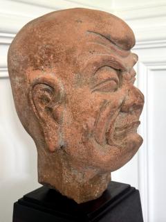 Antique Rare Finely Molded Terracotta Luohan Head China Qing Dynasty - 4284056