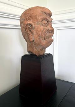 Antique Rare Finely Molded Terracotta Luohan Head China Qing Dynasty - 4284058