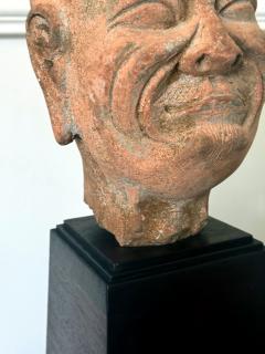 Antique Rare Finely Molded Terracotta Luohan Head China Qing Dynasty - 4284061