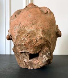 Antique Rare Finely Molded Terracotta Luohan Head China Qing Dynasty - 4285257