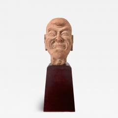 Antique Rare Finely Molded Terracotta Luohan Head China Qing Dynasty - 4288394
