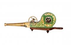 Antique Regency Brass And Painted Tole Fireplace Bellows - 4474215