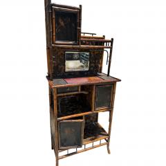 Antique Regency Chinoiserie Bamboo Whatnot Cabinet Bookcase - 4606968
