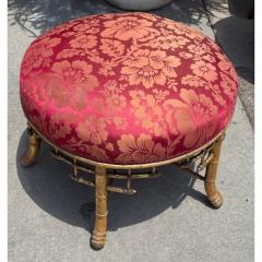 Antique Regency Faux Bamboo Giltwood Footstool Ottoman - 4206408