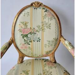 Antique Regency Giltwood Fauteuil Arm Chair W French Silk Lampas - 3523270