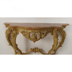 Antique Regency Giltwood Mirror Marble Top Console Table - 3616491