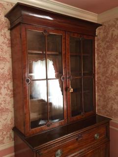 Antique Regency Mahogany Secretary Desk Display Cabinet - 2236065