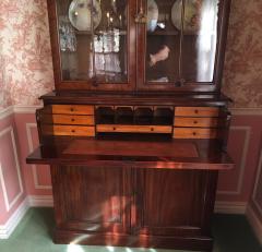 Antique Regency Mahogany Secretary Desk Display Cabinet - 2236076