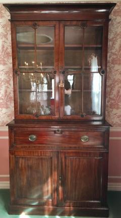 Antique Regency Mahogany Secretary Desk Display Cabinet - 2236078