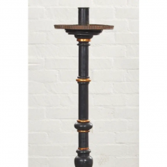 Antique Regency Period Ebony Giltwood Torchere Floor Candlestick - 2869680