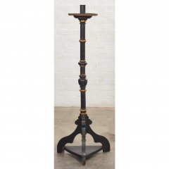 Antique Regency Period Ebony Giltwood Torchere Floor Candlestick - 2869692
