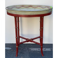 Antique Regency Scenic Tole Tray Table - 2708186