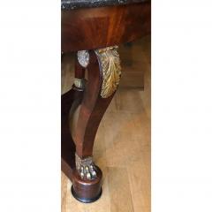 Antique Regency Style Bronze Mounted Empire Round Marble Top Side Table - 1682967