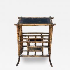 Antique Regency Style Chinoiserie Bamboo Side Table Magazine Rack - 4136302
