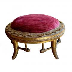 Antique Regency Style Faux Bamboo Petite Footstool - 4687966