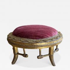 Antique Regency Style Faux Bamboo Petite Footstool - 4688965
