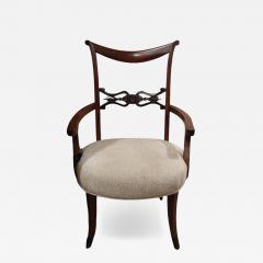 Antique Regency Style Mahogany Ebony Arm Chairs - 4762563