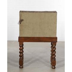Antique Renaissance Aubusson Oak and Walnut Trunk Form Secretary Desk on Stand - 1756134