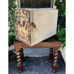 Antique Renaissance Aubusson Oak and Walnut Trunk Form Secretary Desk on Stand - 1756138
