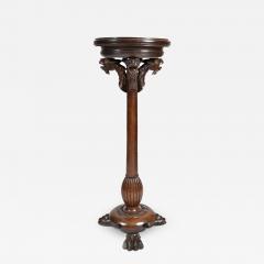 Antique Renaissance Revival Walnut Pedestal Stand France 19th Century - 1242241