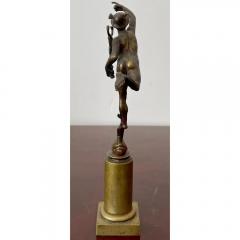 Antique Roman Bronze Male Nude Sculpture of Hermes With Staff - 3982299