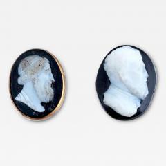 Antique Roman Oval Carved Sardonyx Stone Cameos - 3907897