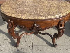 Antique Rosewood Rococo Marble Top Center Table - 3935790