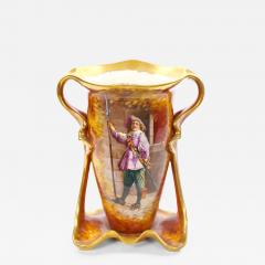 Antique Royal Bonn German Porcelain Hand Painted Gilt Figural Decorative Vases - 4708326