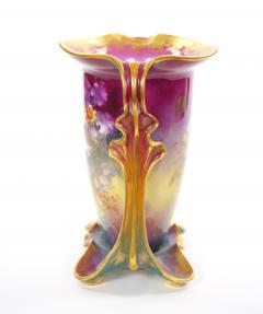 Antique Royal Bonn German Porcelain Hand Painted Gilt Floral Decorative Vases - 4707749