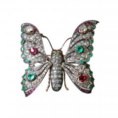 Antique Ruby Emerald and Diamond Butterfly - 2740746
