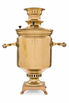 Antique Russian Brass Plated Metal Samovar - 4670241