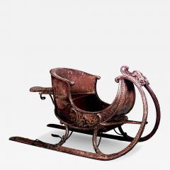 Antique Russian Painted and Carved Sleigh - 4332405