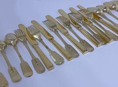 Antique Russian Silver Gilt Lunch Dessert fruit set St Petersburg 1857 61 - 1615163