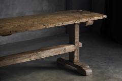 Antique Rustic Oak Trestle Table 19th Century - 4698392