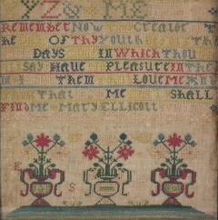 Antique Sampler 1742 by Mary Ellicott - 1908420