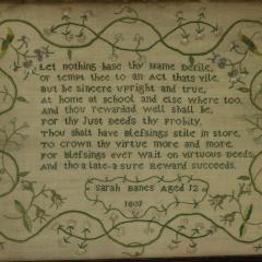 Antique Sampler 1801 by Sarah Banes - 3929884