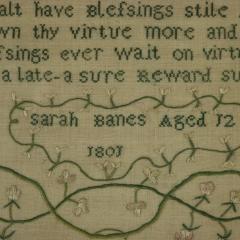 Antique Sampler 1801 by Sarah Banes - 3929886