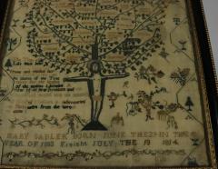 Antique Sampler 1814 Tree of Life by Mary Sandler - 1745808