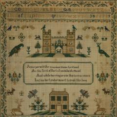 Antique Sampler 1840 By Elizabeth Ann Fox - 3641115