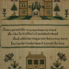 Antique Sampler 1840 By Elizabeth Ann Fox - 3641117