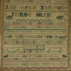 Antique Sampler c 1850 by Elizabeth Carter Sussex - 4659420