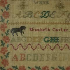 Antique Sampler c 1850 by Elizabeth Carter Sussex - 4659424