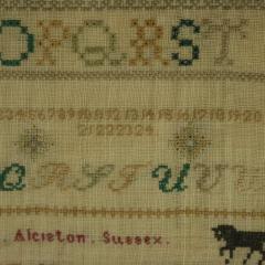 Antique Sampler c 1850 by Elizabeth Carter Sussex - 4659425
