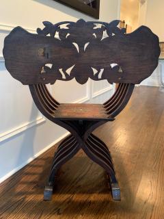 Antique Savonarola Folding Chair with Inlays British India - 1741233