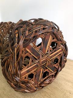 Antique Sculptural Japanese Bamboo Ikebana Basket - 1476684