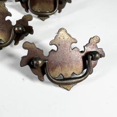 Antique Set of 7 Brass Pull Handles Ornate Knobs Vintage Hardware - 3058151