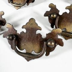 Antique Set of 7 Brass Pull Handles Ornate Knobs Vintage Hardware - 3058152