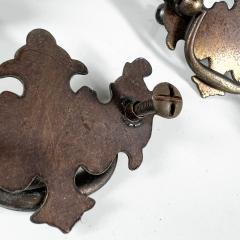 Antique Set of 7 Brass Pull Handles Ornate Knobs Vintage Hardware - 3058153